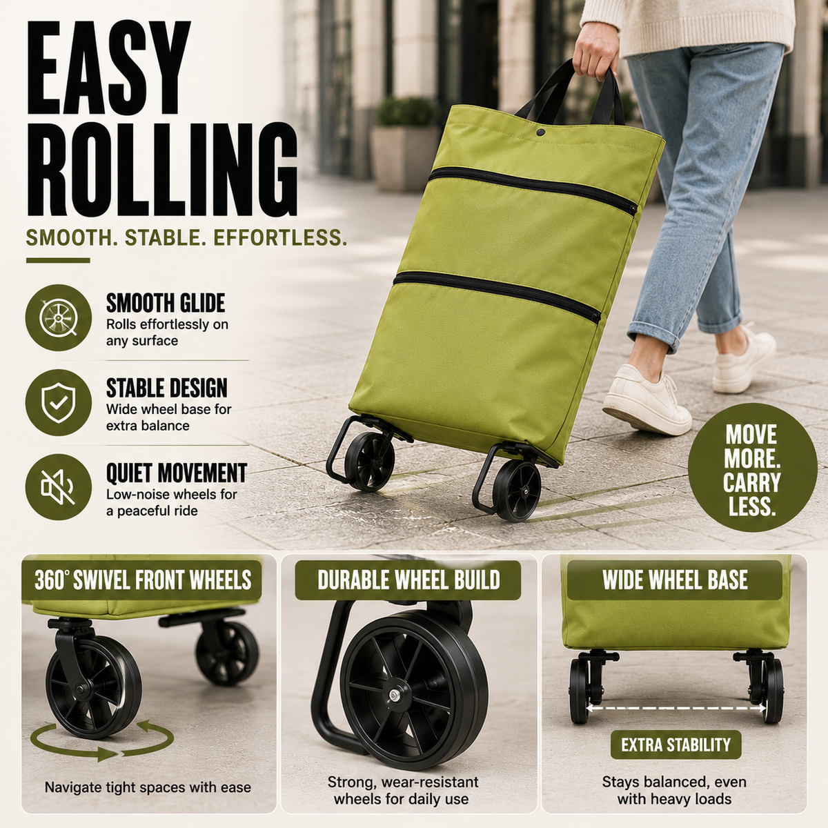 Foldable Wheeled Shopping Hand Cart