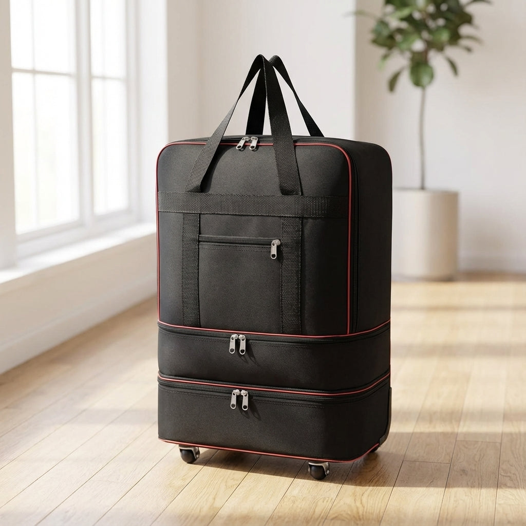 Foldable Wheeled Travel Bag: Spacious & Compact