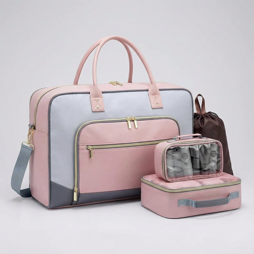 Four-Piece Portable Travel Set for Organized Travel