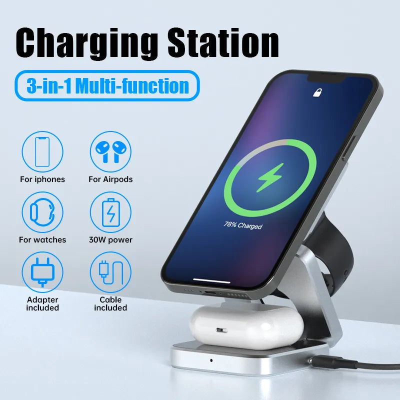 GardenFeel 3-in-1 Charging Station | Magnetic and Foldable Charger