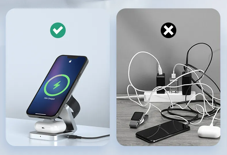 GardenFeel 3-in-1 Charging Station | Magnetic and Foldable Charger