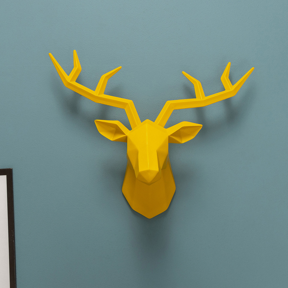 Geometric Deer Head Wall Sculpture