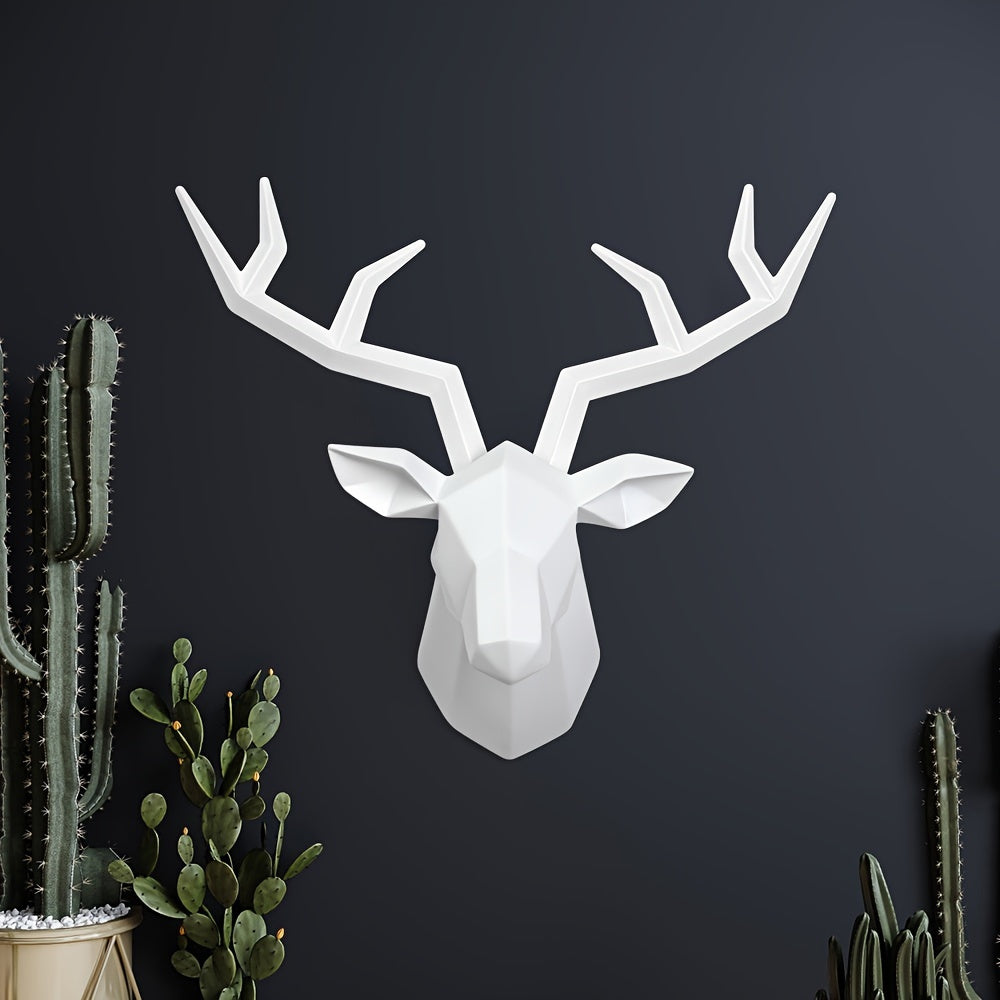 Geometric Deer Head Wall Sculpture