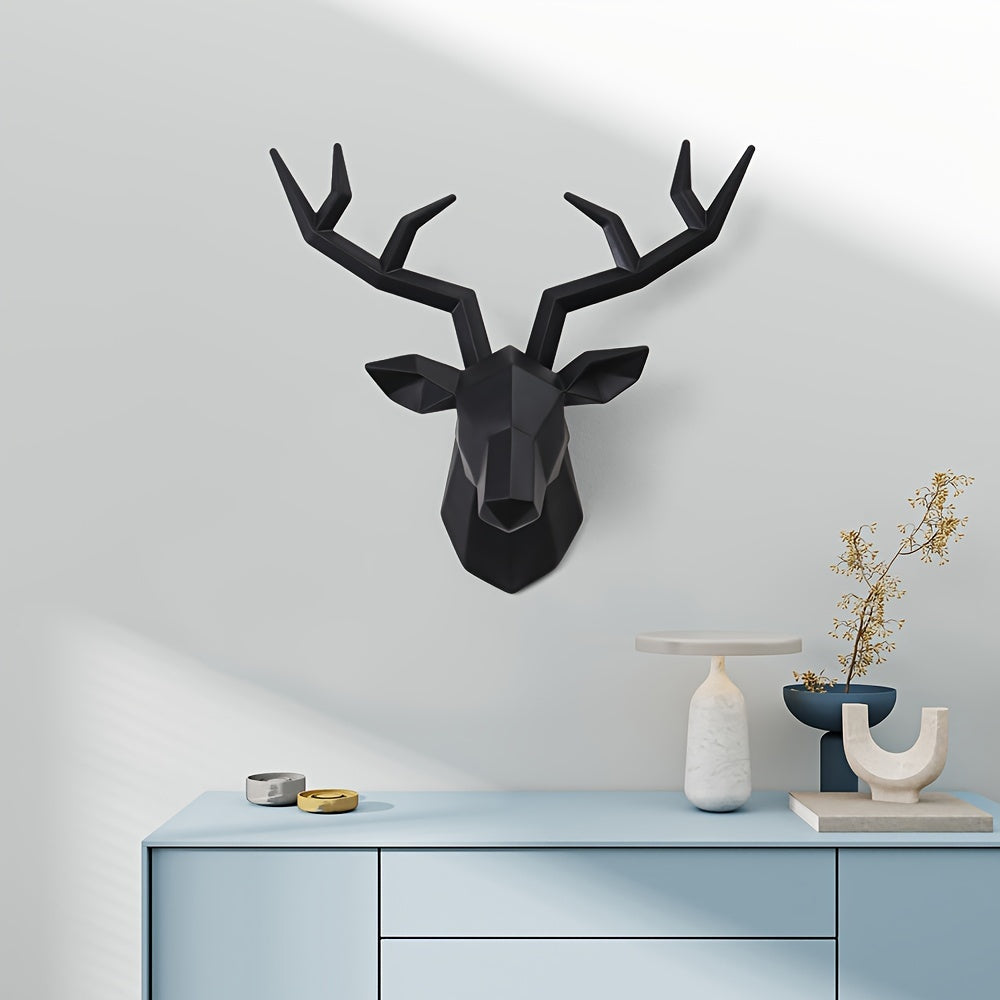 Geometric Deer Head Wall Sculpture