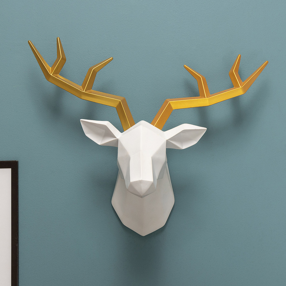 Geometric Deer Head Wall Sculpture