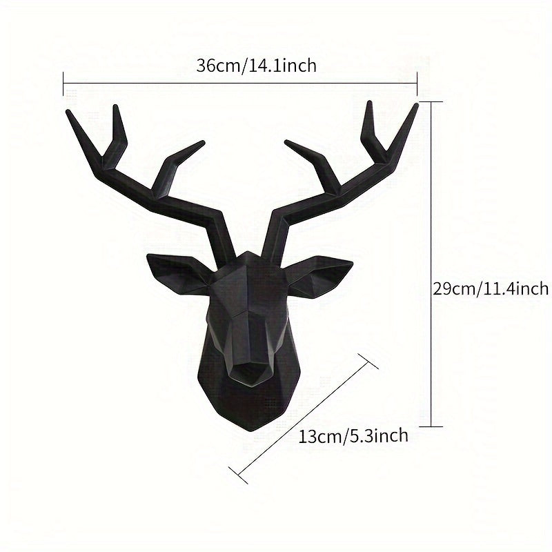Geometric Deer Head Wall Sculpture