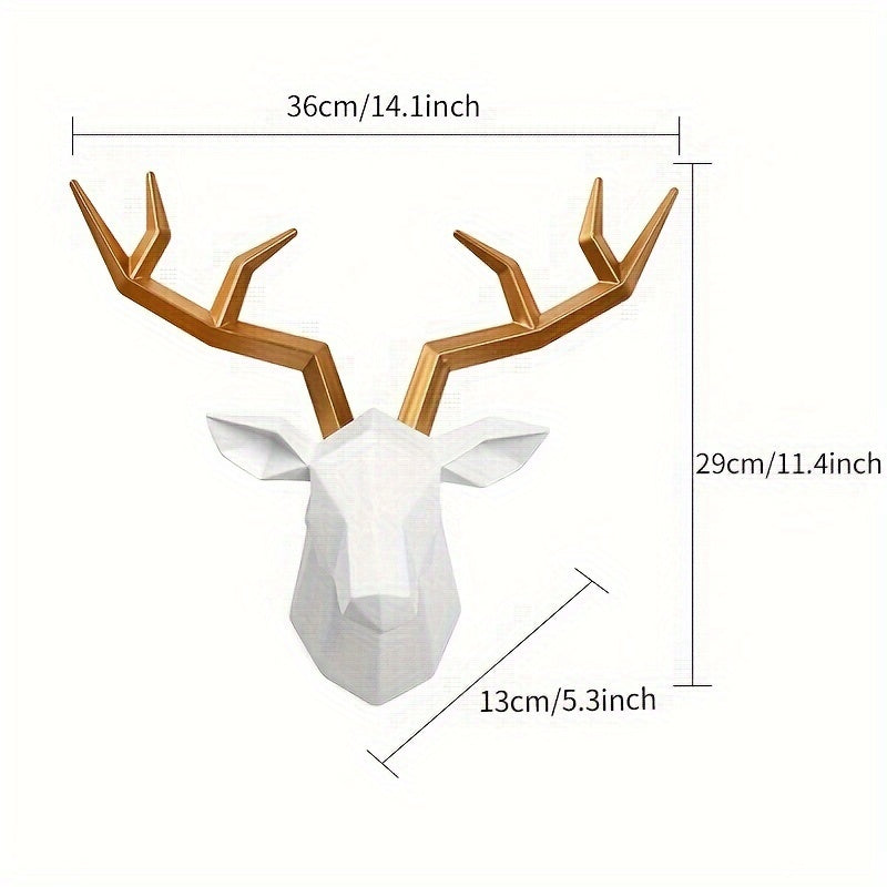 Geometric Deer Head Wall Sculpture