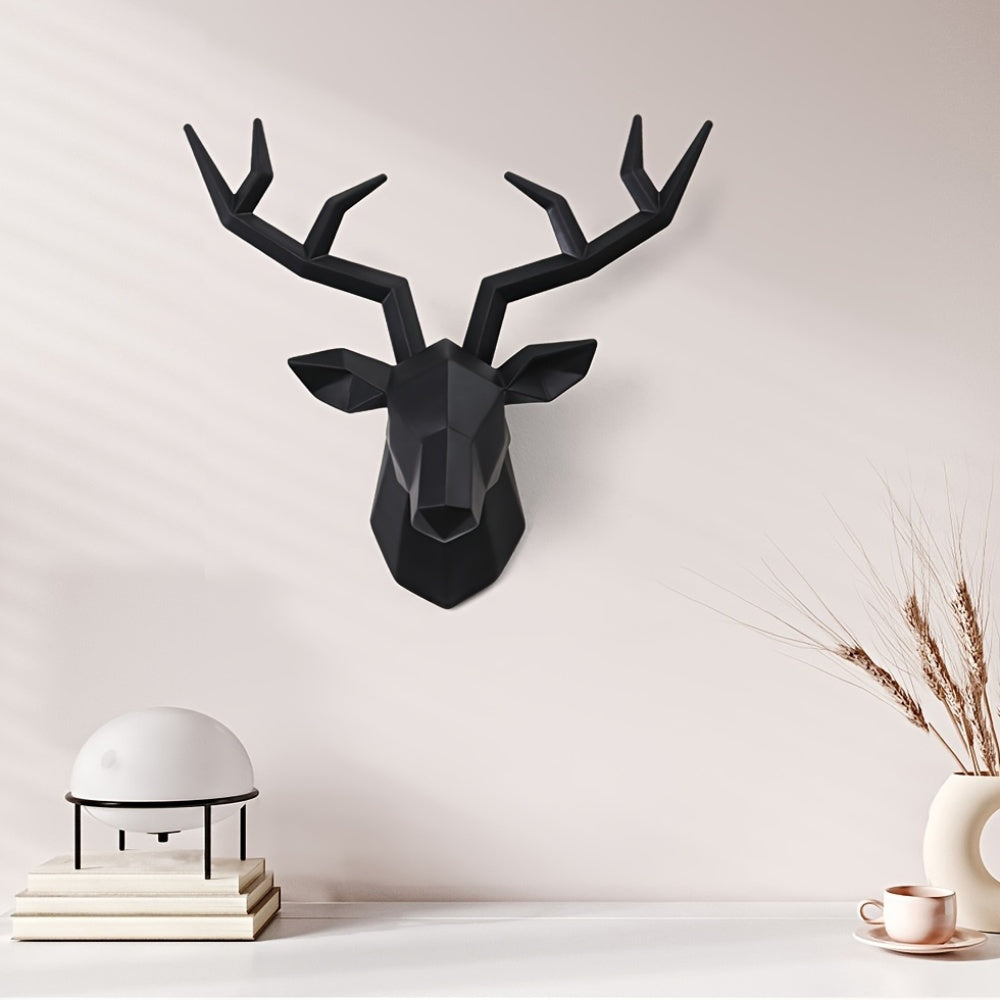 Geometric Deer Head Wall Sculpture