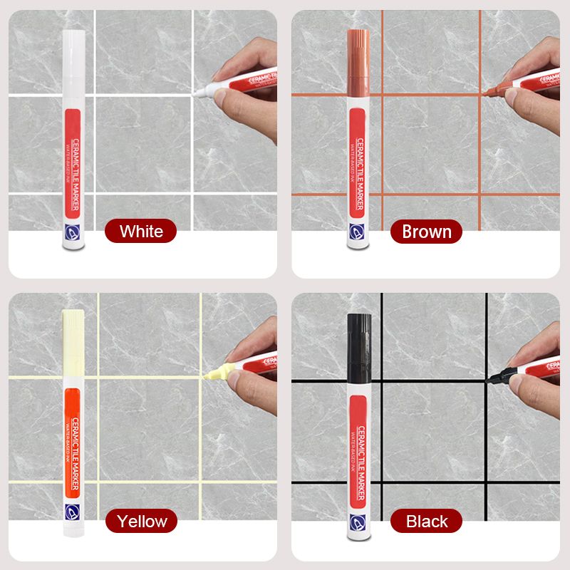 Grout Repair Pen - Waterproof Polymer Sealant, Anti-Mold Formula, Quick-Drying & Odorless - For Bathroom & Kitchen Tiles