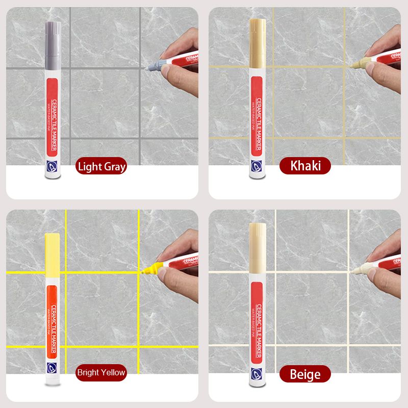 Grout Repair Pen - Waterproof Polymer Sealant, Anti-Mold Formula, Quick-Drying & Odorless - For Bathroom & Kitchen Tiles
