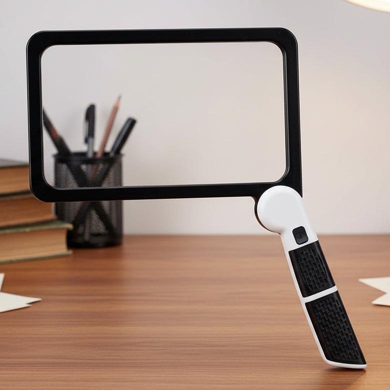 Handheld 5x Magnifying Glass with Light - Ergonomic Design for Reading and Inspection