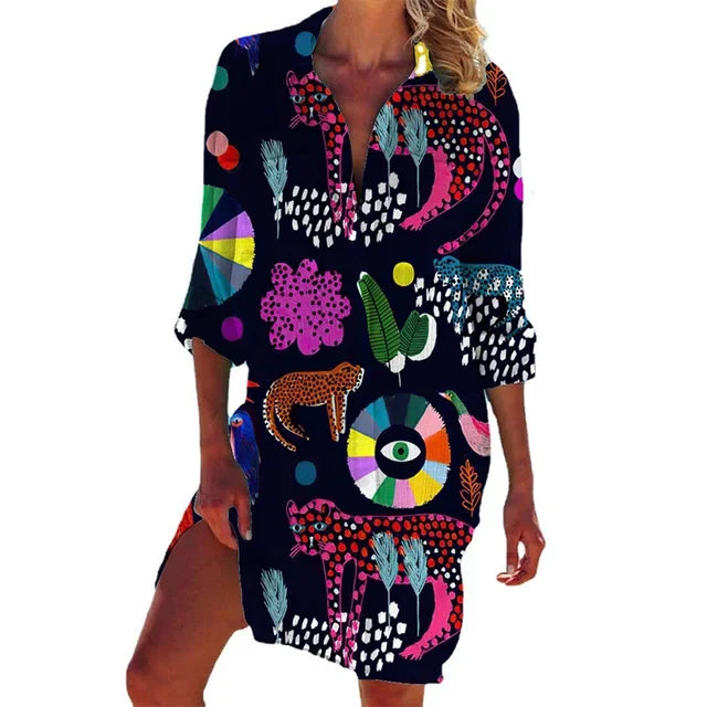 Hawaiian Floral Long Blouse