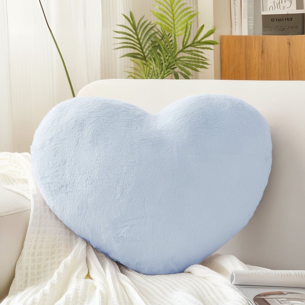 Heart-Shaped Plush Decorative Sofa Throw Pillow