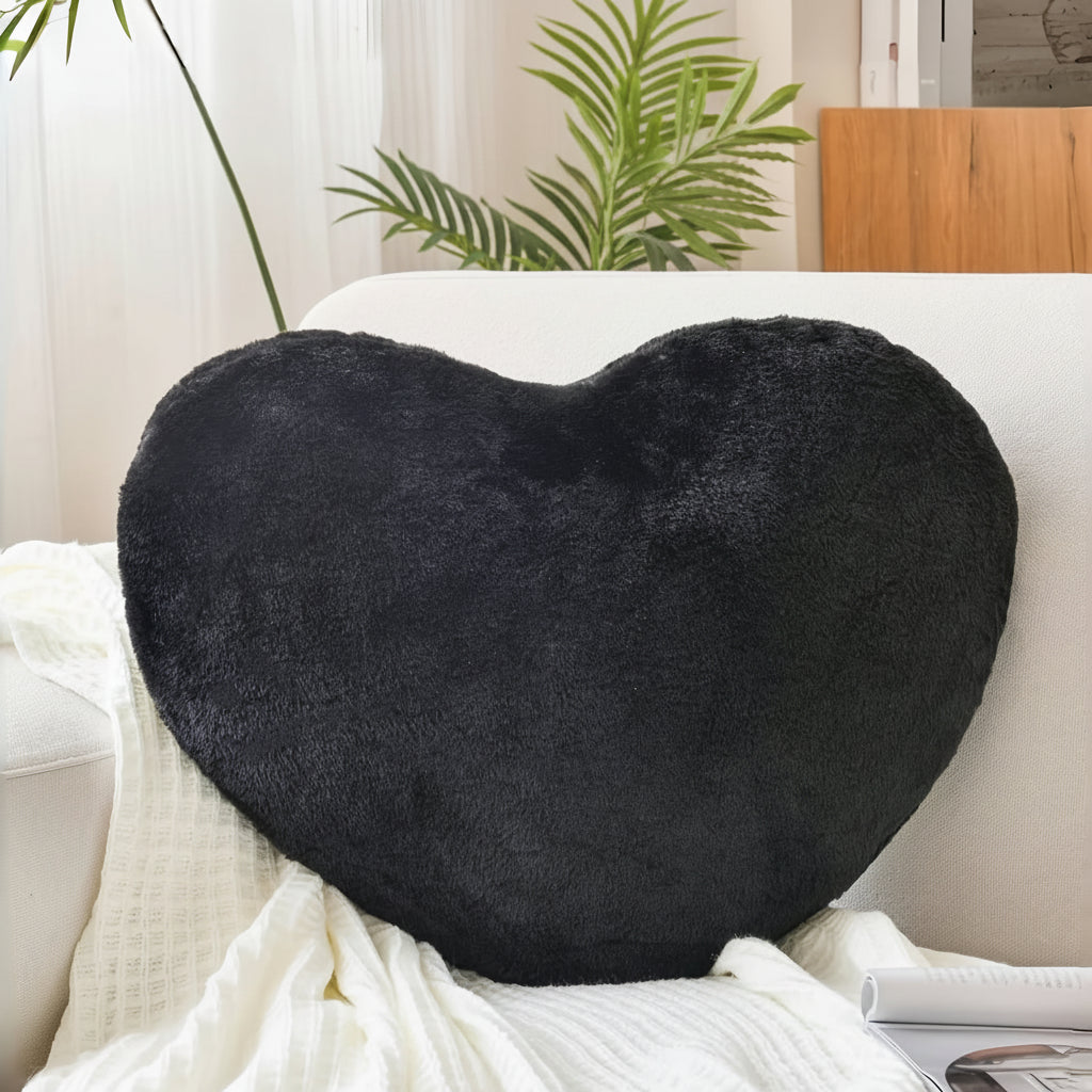 Heart-Shaped Plush Decorative Sofa Throw Pillow