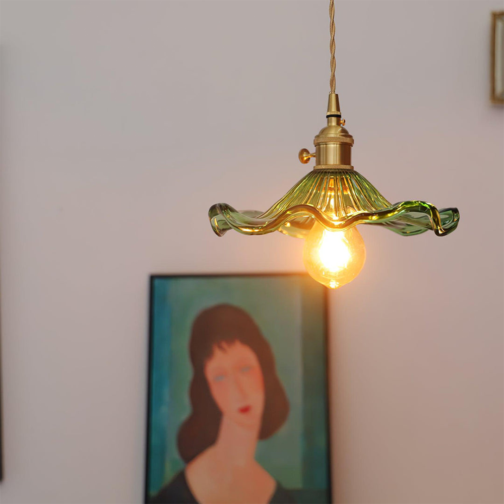 Hibiscus Flower Glass Pendant Light