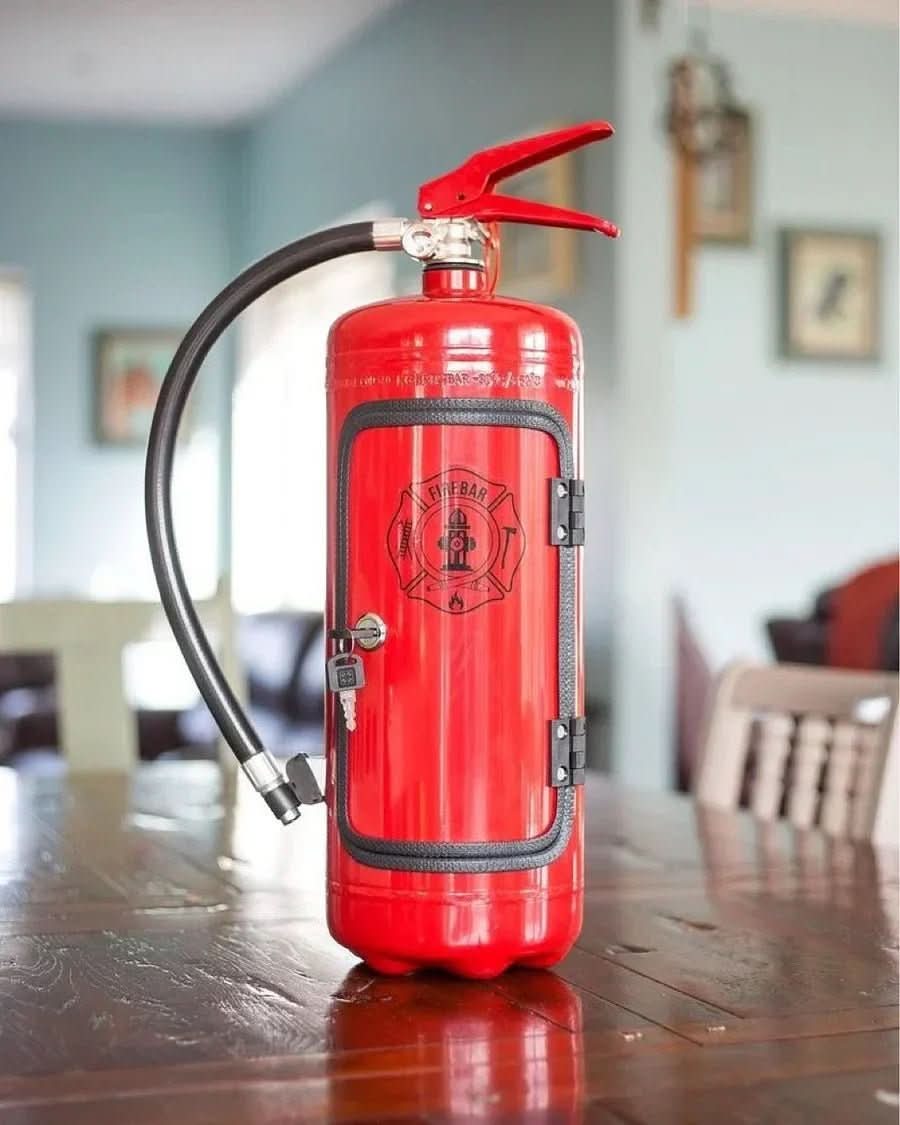 Hidden Fire Extinguisher Minibar - Creative and Functional