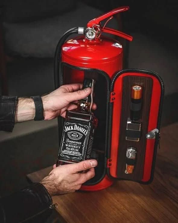 Hidden Fire Extinguisher Minibar - Creative and Functional