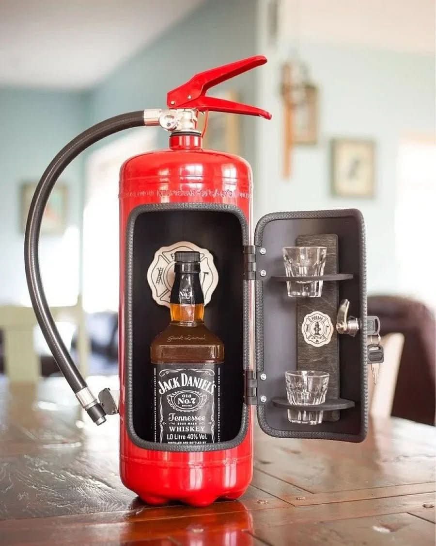 Hidden Fire Extinguisher Minibar - Creative and Functional