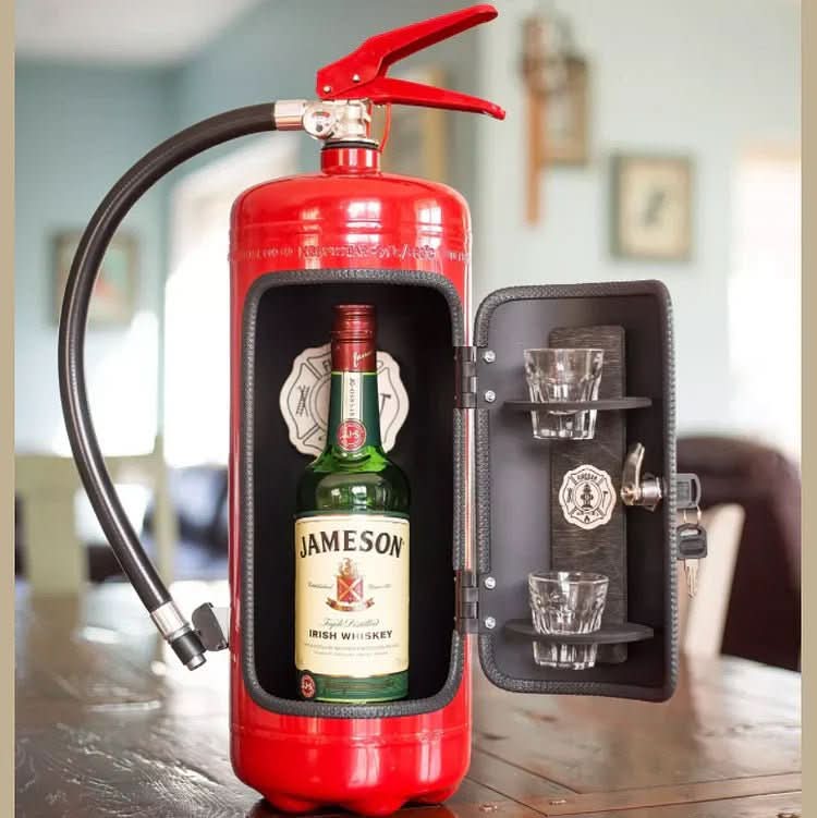 Hidden Fire Extinguisher Minibar – Novelty Drink Storage Cabinet