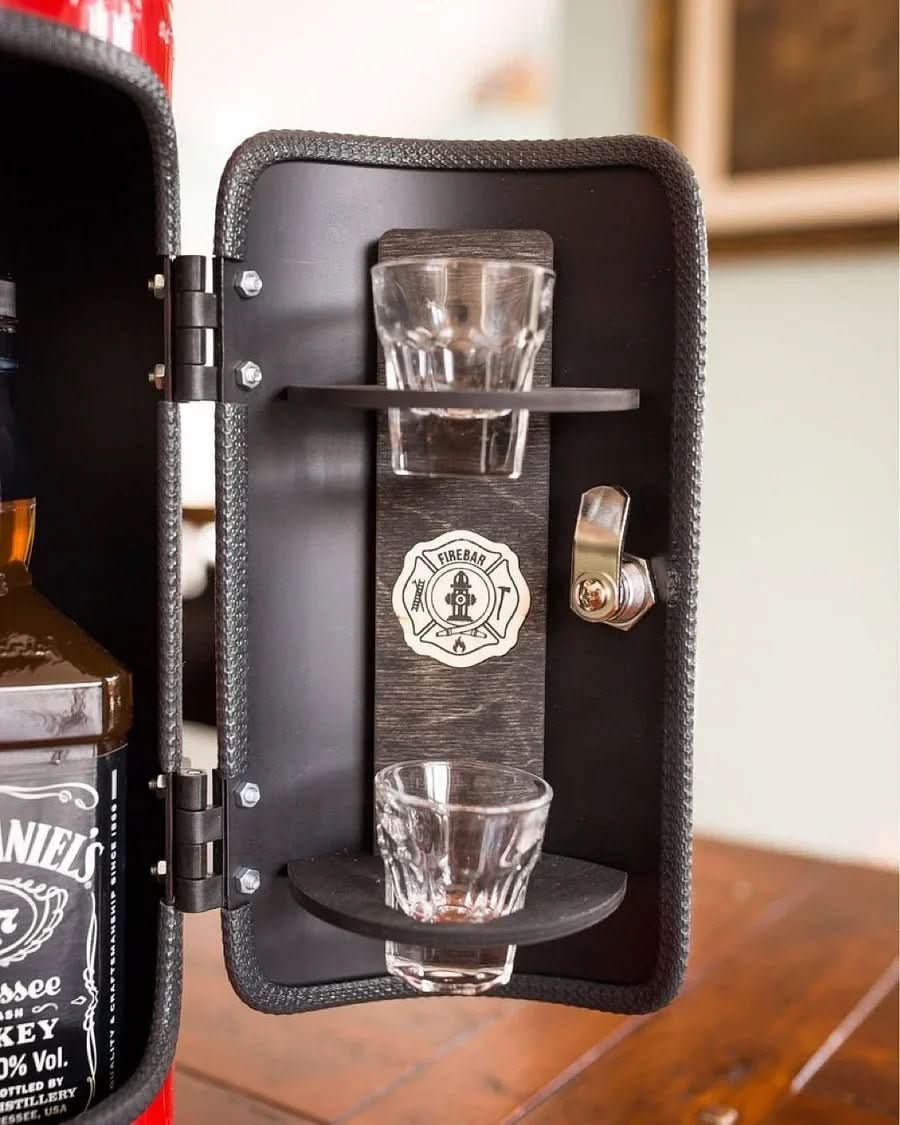 Hidden Fire Extinguisher Minibar – Novelty Drink Storage Cabinet