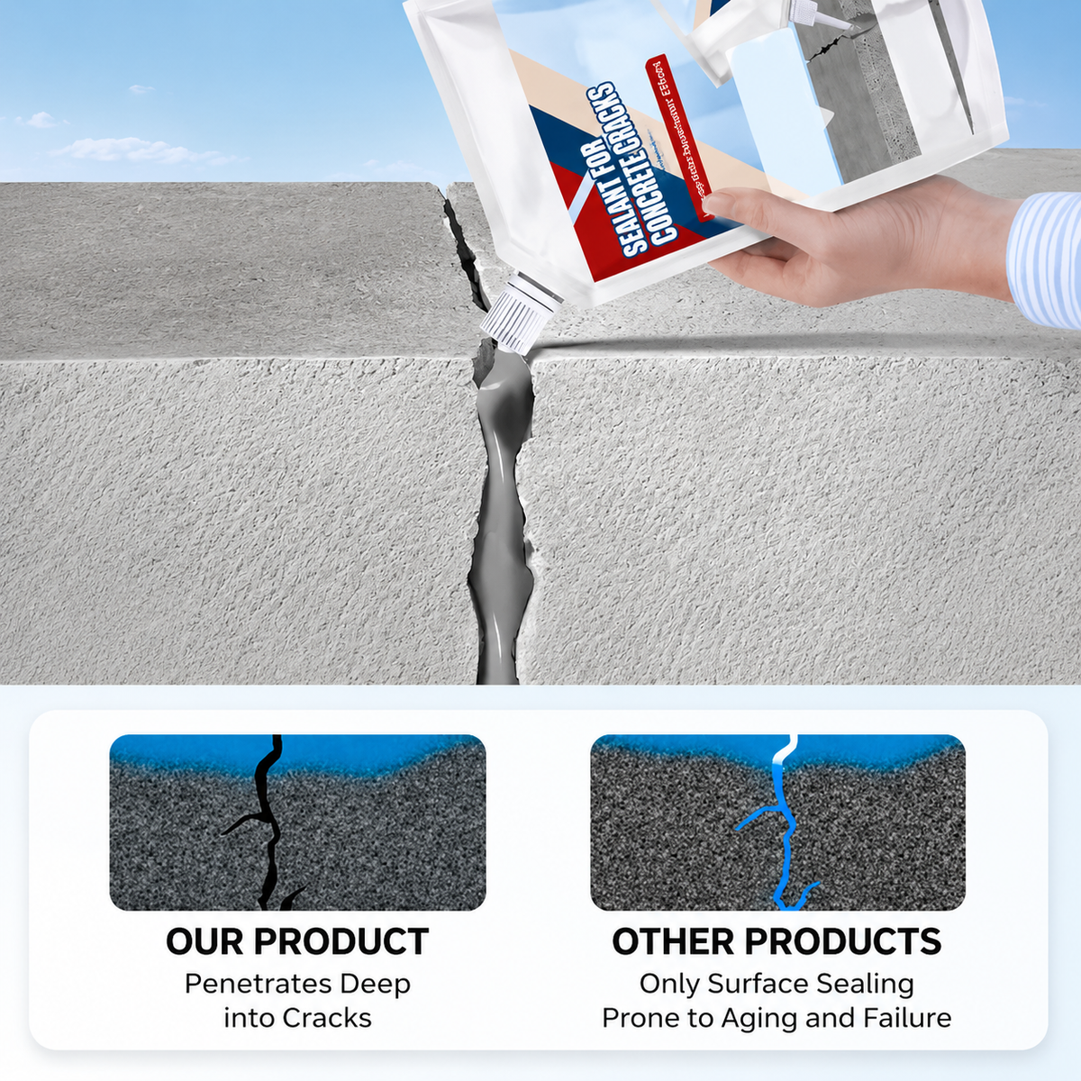 High-Performance Concrete Crack Sealant – Waterproof & Weatherproof