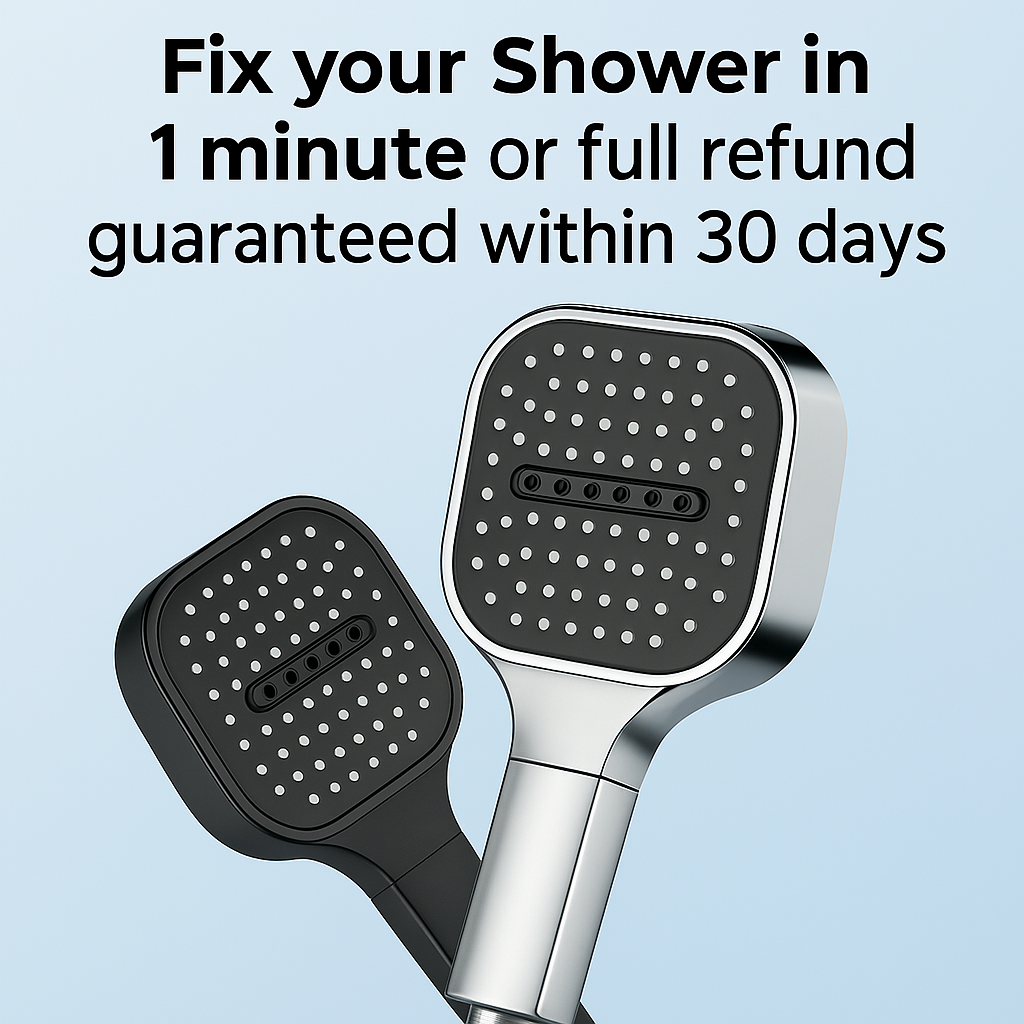 High-Pressure Shower Head with Turbo-Boost Technology & Advanced Filtration for Healthier Skin and Hair