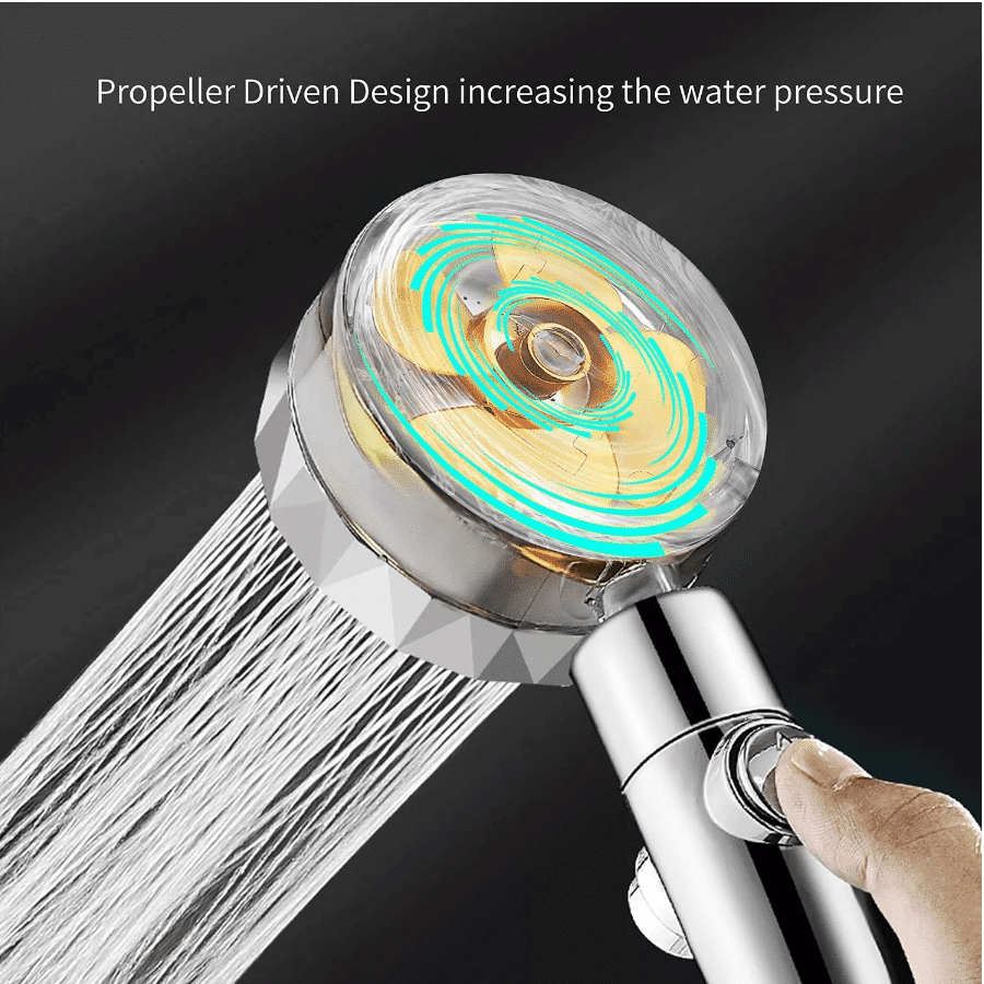 High-Pressure Water-Saving Shower Head with 360° Rotating Design