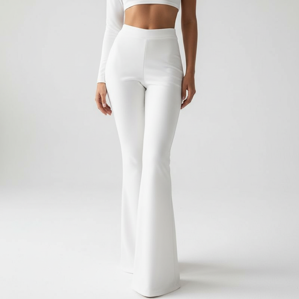 High-Waisted Flared Trousers