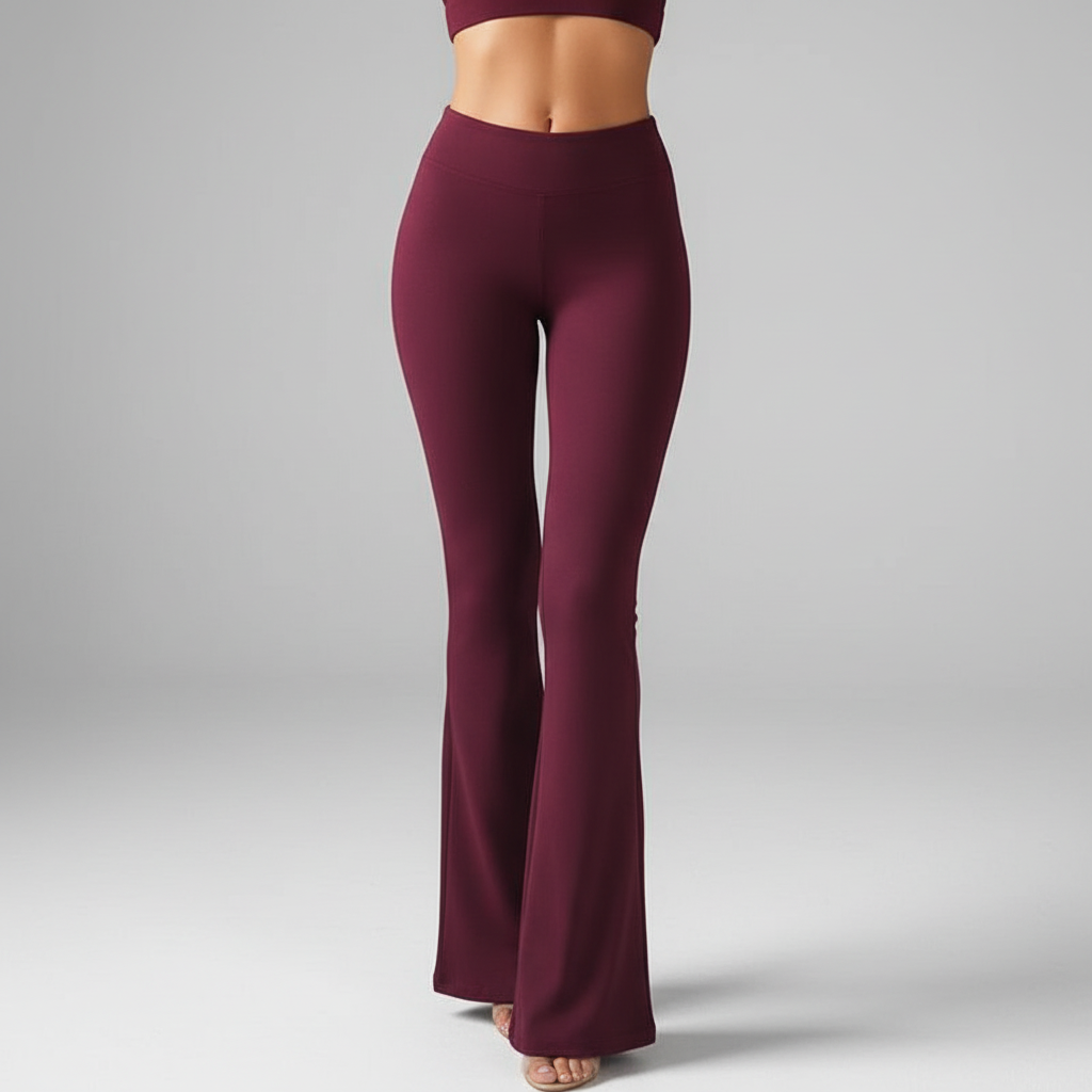 High-Waisted Flared Trousers