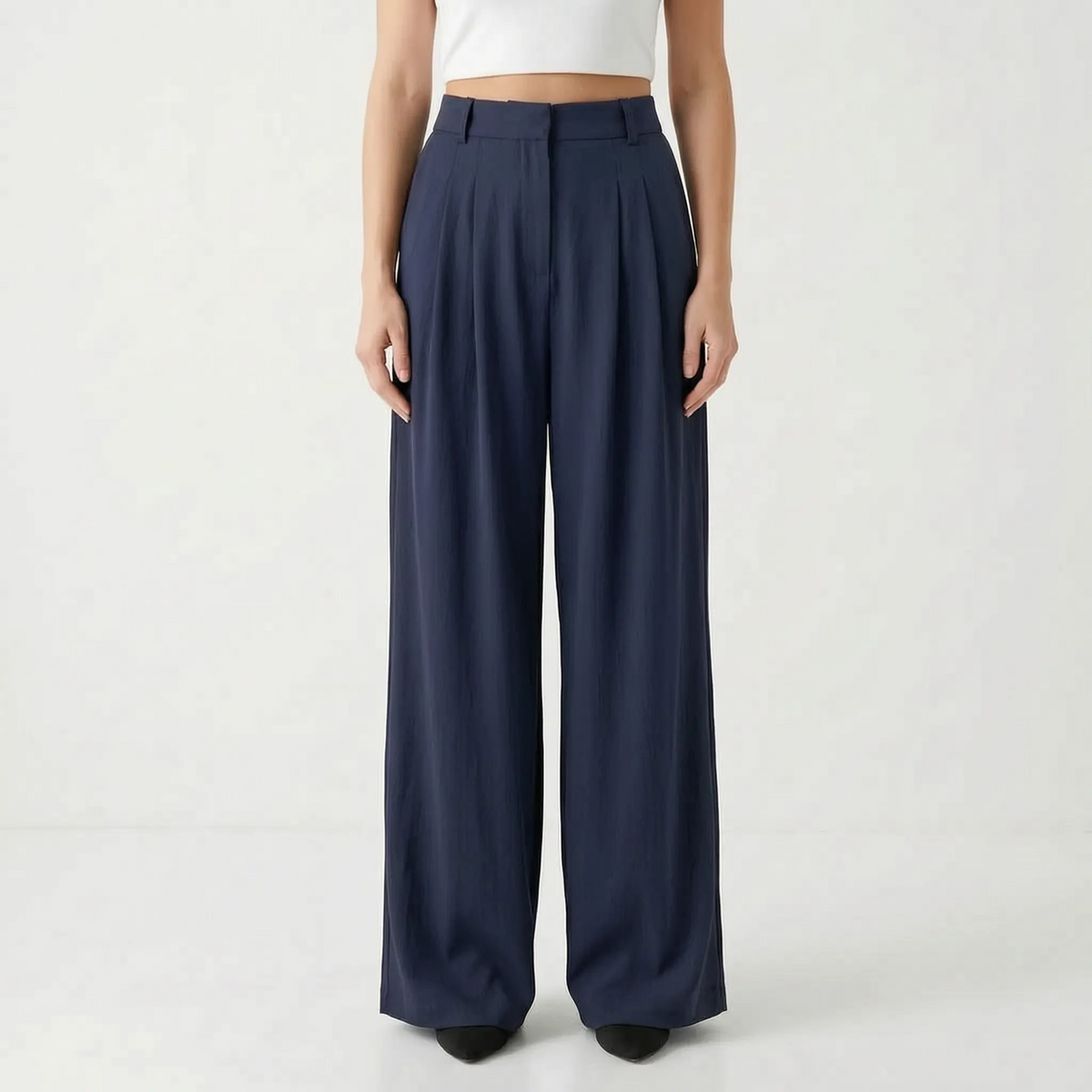 High-Waisted Wide-Leg Trousers