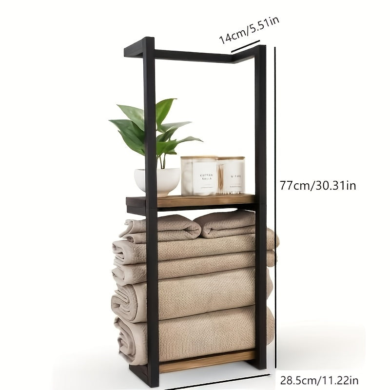 Industrial Towel Rack with Shelves – Elegant and Functional Wall Unit