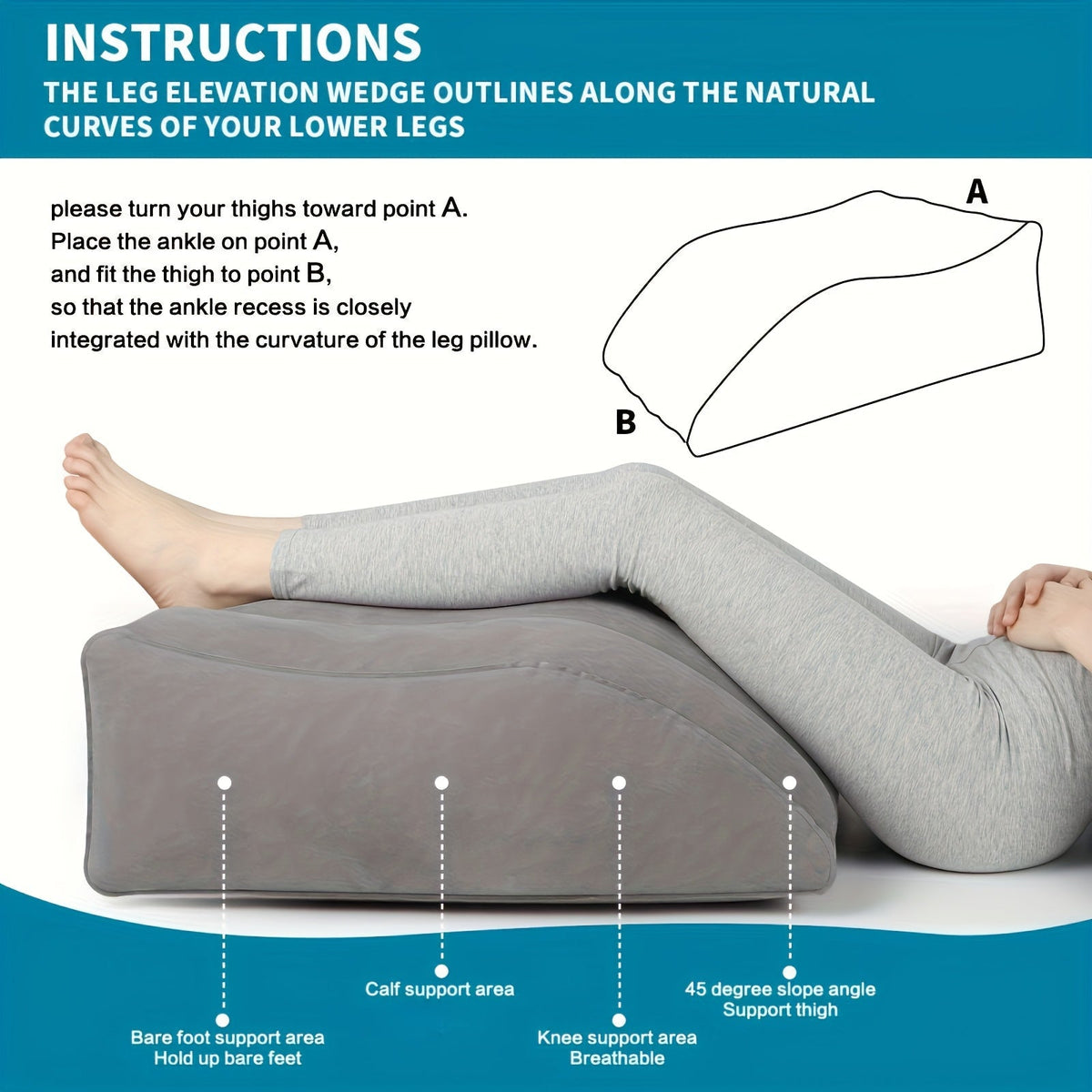 Inflatable Leg Elevation Pillow – For Improved Blood Circulation, Ideal for Sleeping