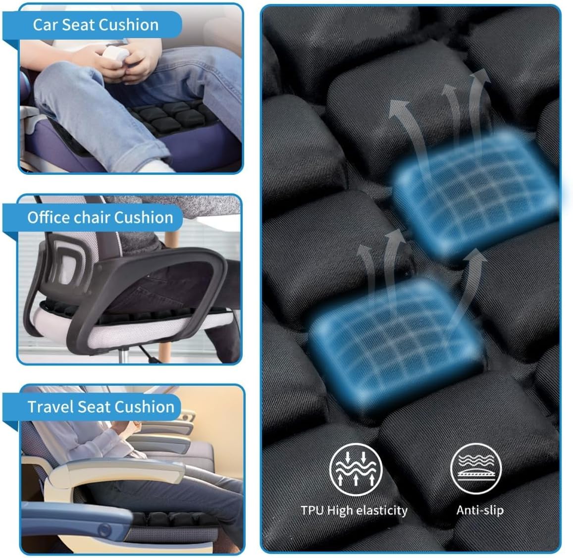 Inflatable Travel Cushion with Ergonomic Pressure Relief