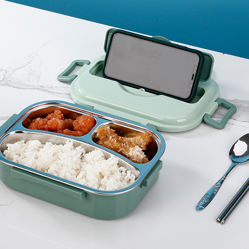 Insulated Stainless Steel Bento Box with 4 Compartments