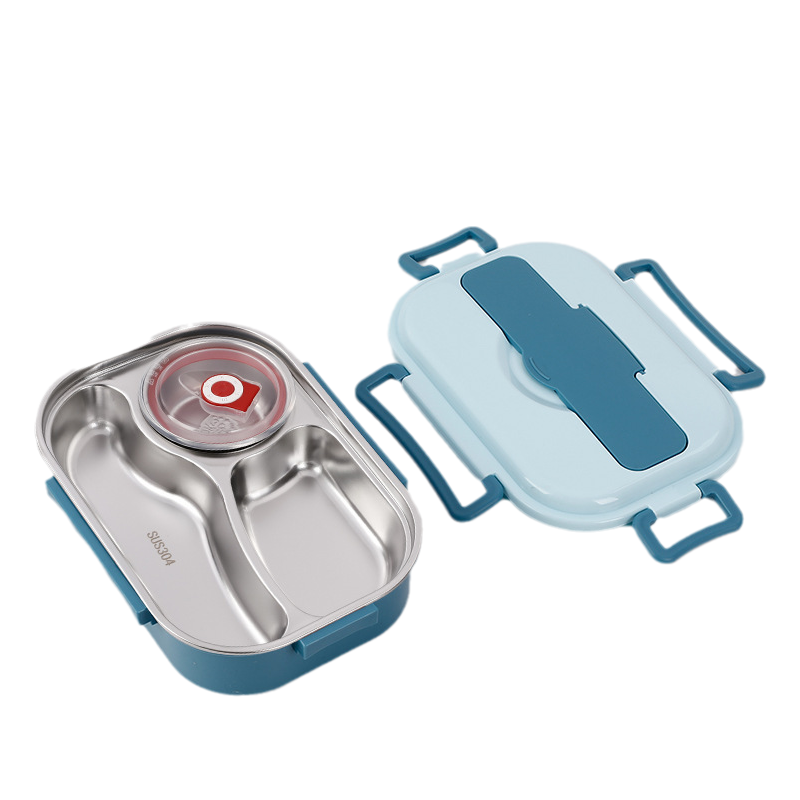 Insulated Stainless Steel Bento Box with 4 Compartments