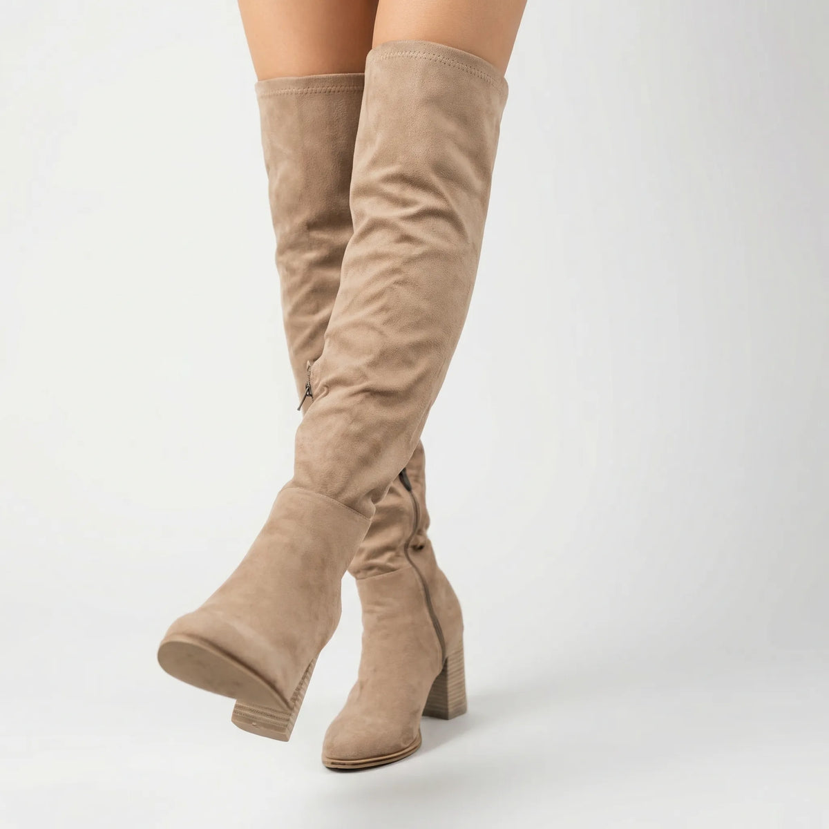 Knee-High Block Heel Boots