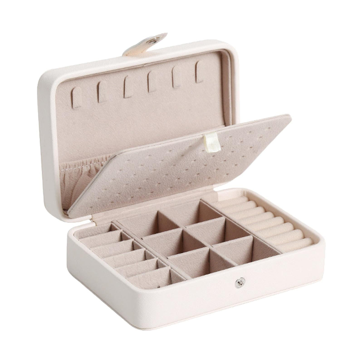 Leather Jewelry Box with Flap Lid - Luxury Storage