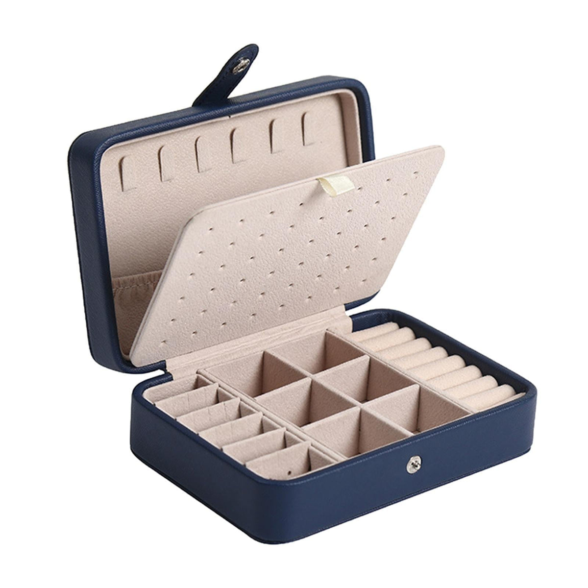 Leather Jewelry Box with Flap Lid - Luxury Storage
