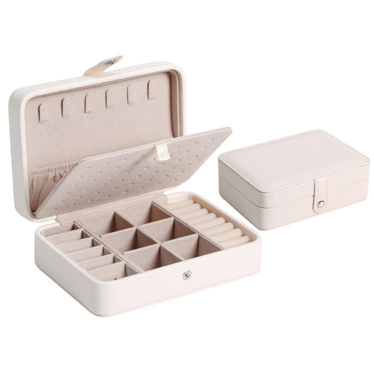 Leather Jewelry Box with Flap Lid - Luxury Storage