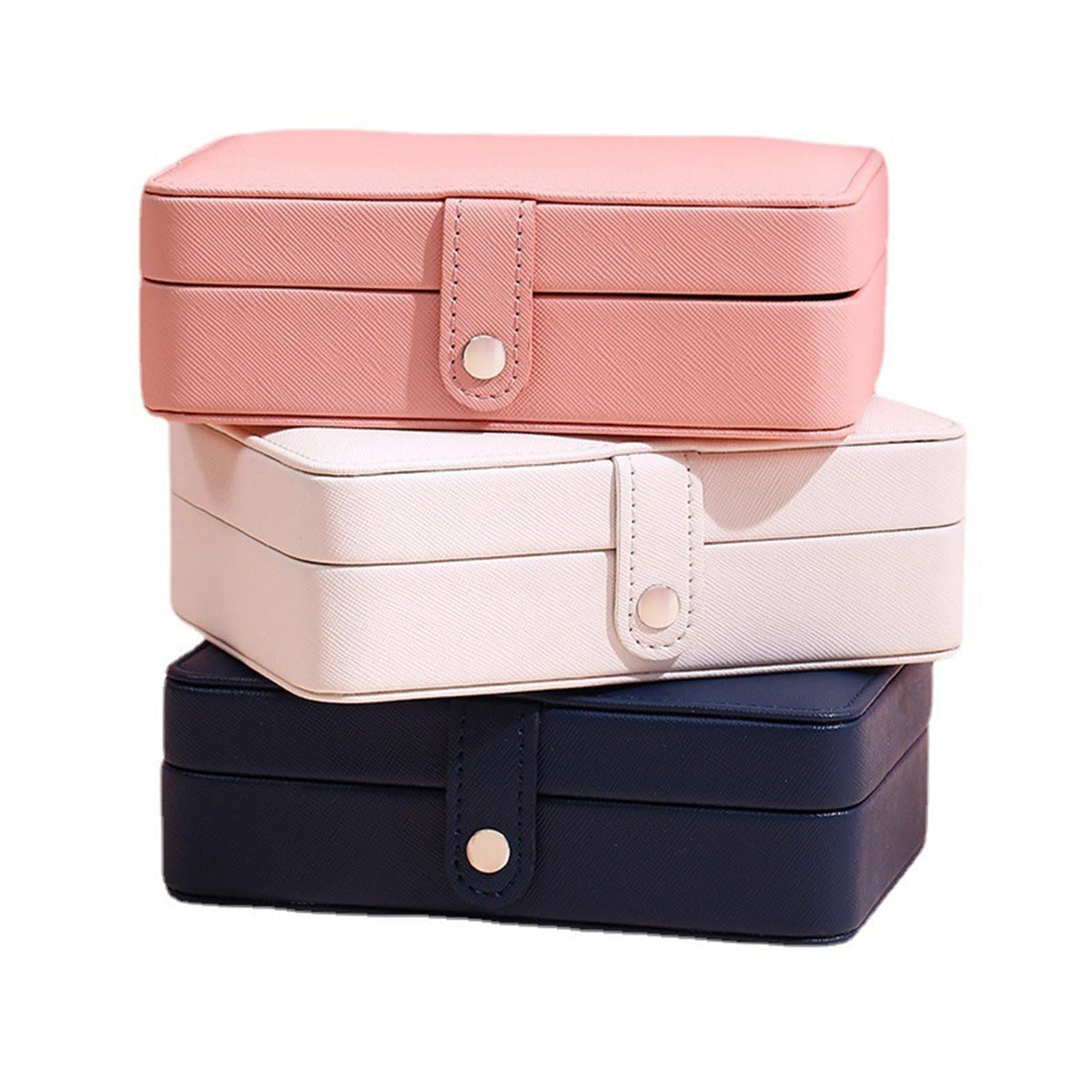 Leather Jewelry Box with Flap Lid - Luxury Storage