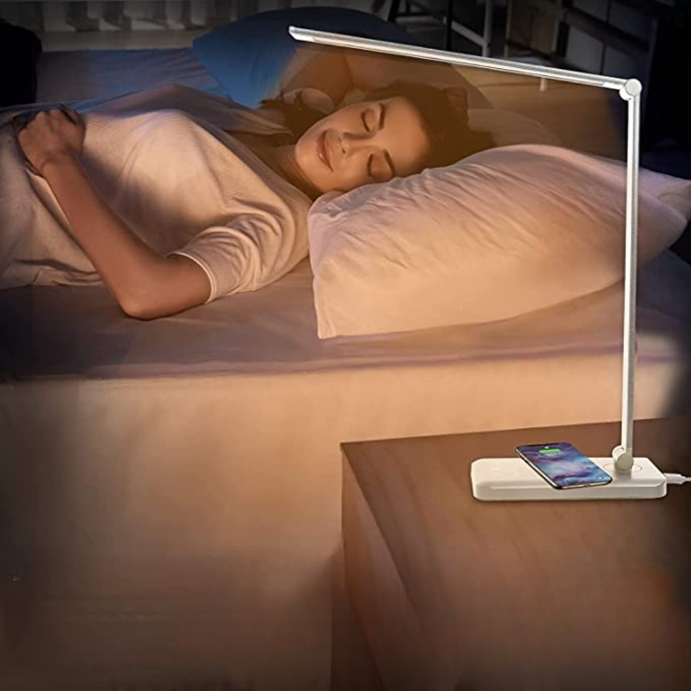 LED Desk and Table Lamp with USB Charging Port, 5 Lighting Modes and Brightness Levels