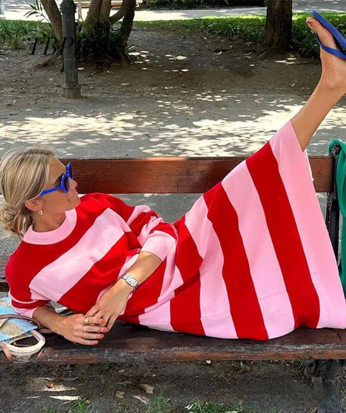 Lightweight Striped Loose-Fit Summer Dress