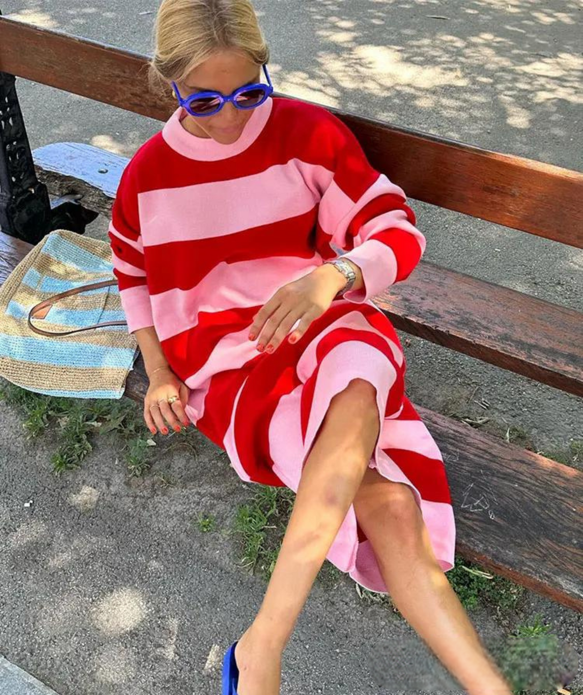 Lightweight Striped Loose-Fit Summer Dress