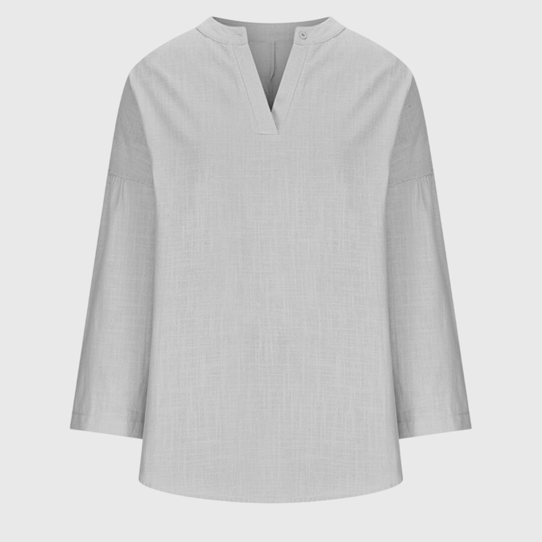 Loose Long-Sleeve Beach Shirt with Elegant Pattern – Breathable and Versatile