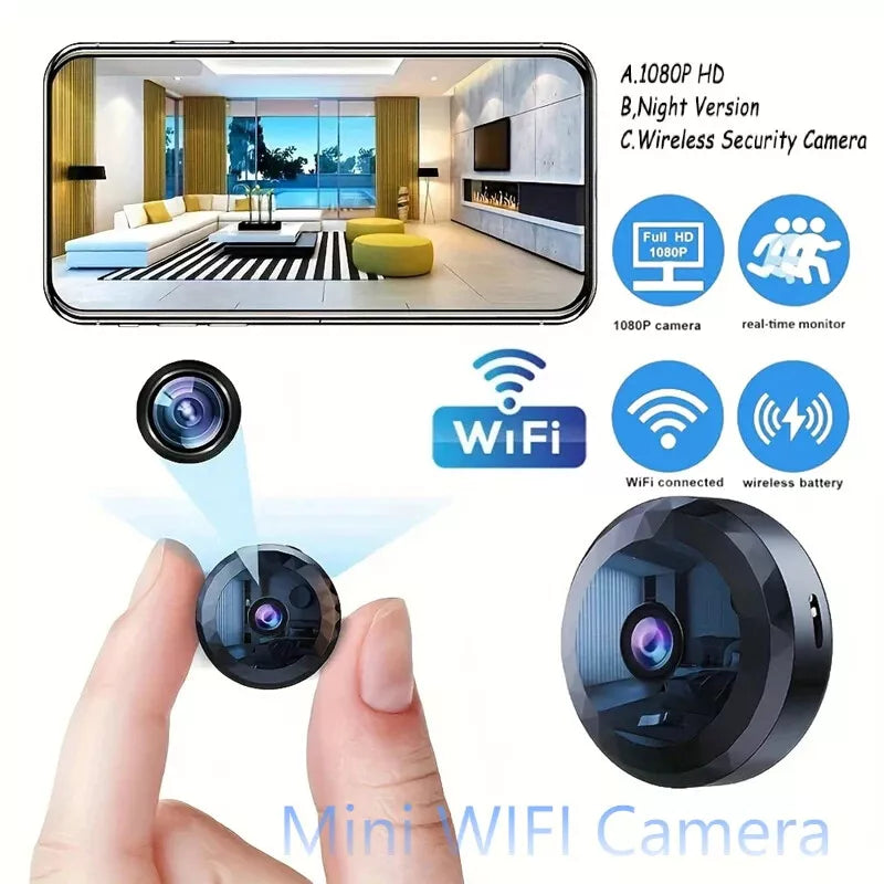 Magnetic Mini WiFi Surveillance Camera - 1080P HD with Night Vision and Motion Sensor