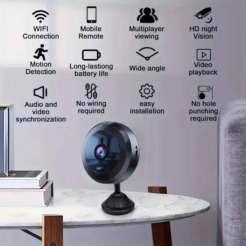 Magnetic Mini WiFi Surveillance Camera - 1080P HD with Night Vision and Motion Sensor