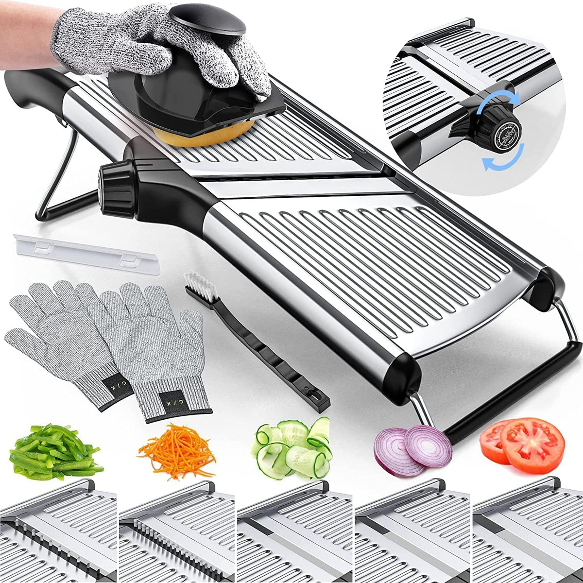 Mandoline Slicer Safety Set with Cut-Resistant Gloves