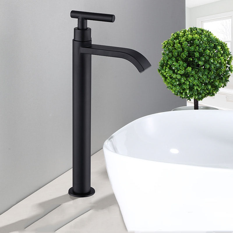 Matte Black Cold Water Basin Tap
