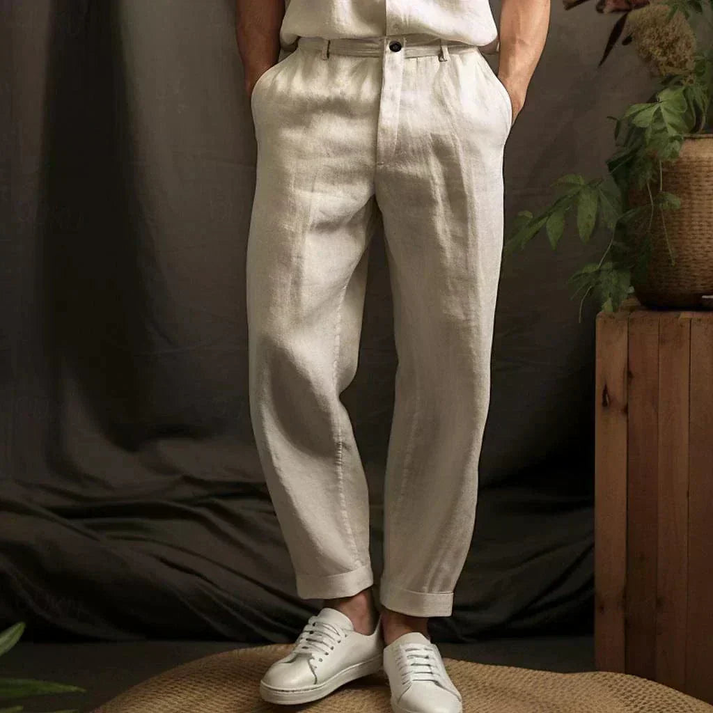 Men's Airy Relaxed-Fit Straight-Leg Trousers