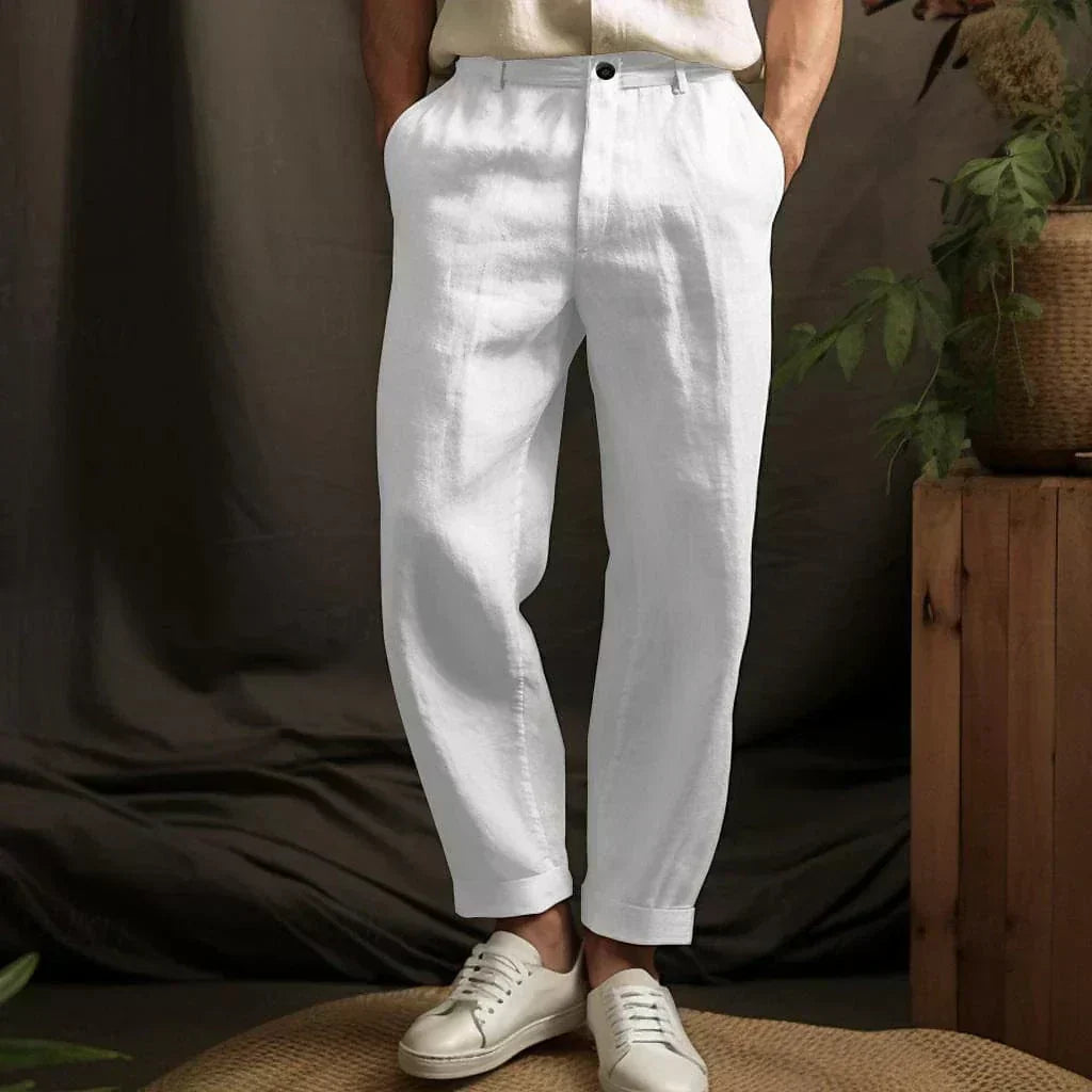 Men's Airy Relaxed-Fit Straight-Leg Trousers